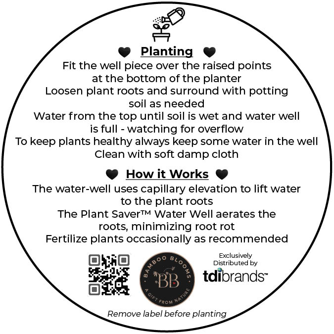 7" Dots Round Self-Watering Bamboo Pot - Image 8