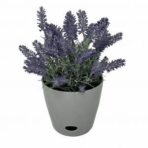 7" Gray Round Self-Watering Bamboo Pot