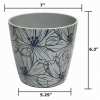 7" Indigo Flower Round Self-Watering Bamboo Pot - Image 8