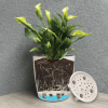 7" Indigo Round Self-Watering Bamboo Pot - Image 5