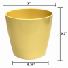 7" Pale Yellow Round Self-Watering Bamboo Pot - Image 8