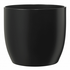 8.3" Matte Black Ceramic Basel Fashion Pot