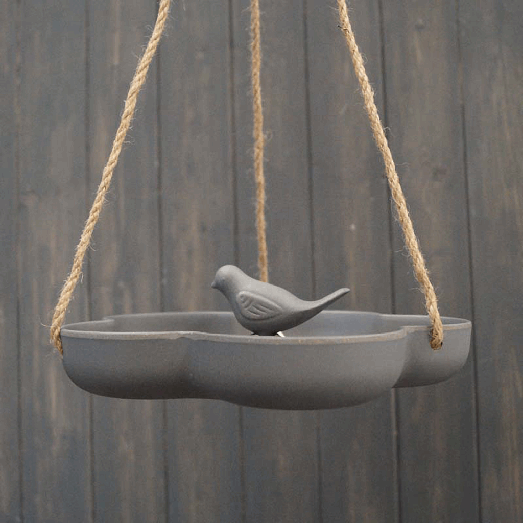 9.2" Anthracite Hanging Bird Bath/Feeder - Bamboo - Image 2