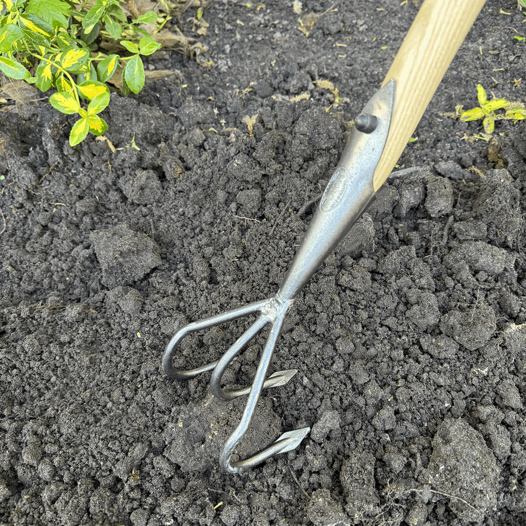 DeWit Cultivator - Flat 3-Tine Long Handle - Image 3
