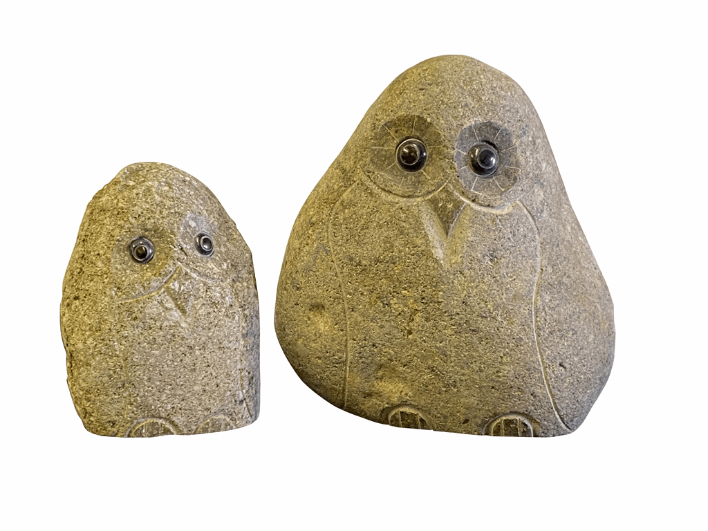 Family of Boulder Owls 2 Pcs 8"12" - Image 2