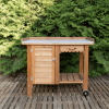 Gardener's Table with Wheels Cabinet and Drawer - Image 3