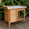 Gardener's Table with Wheels Cabinet and Drawer - Image 4
