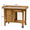 Gardener's Table with Wheels Cabinet and Drawer - Image 6