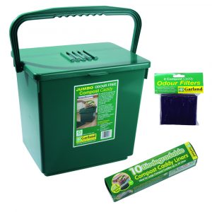 Jumbo Compost Caddy w/Repl Filters and Biodegradable Bags
