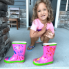 Little Pals Paint Your Own Wellies Rain Boots Pink with Green Trim Kids US Size 11.5 - Image 6