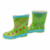 Little Pals Paint Your Own  Wellies Rain Boots Green with Blue Trim Kids US Size 9.5 - Image 4