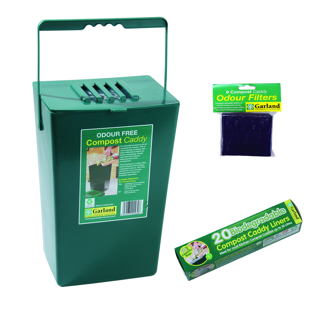 Midi Compost Caddy w/Repl Filters and Biodegradable Bags