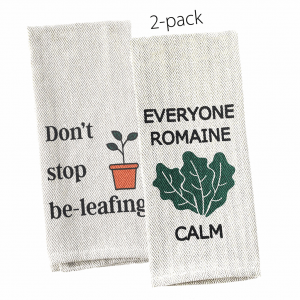 Tea Towel Two Pack - Don't Stop Be-leafing and Everyone Romaine Calm