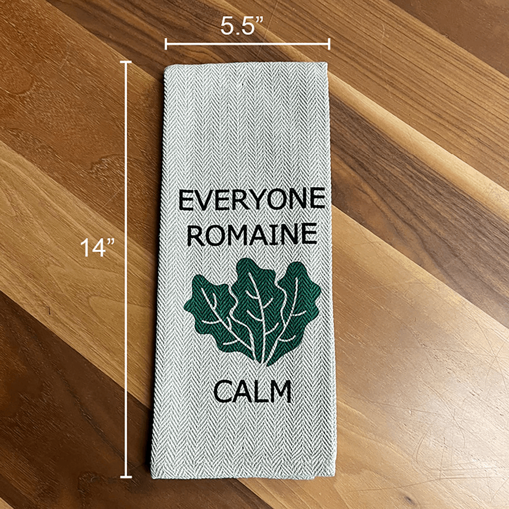 Tea Towel Two Pack - Don't Stop Be-leafing and Everyone Romaine Calm - Image 4