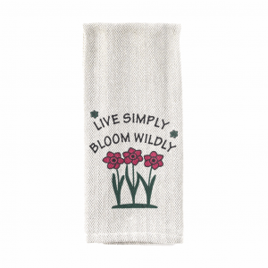 Tea Towel - Live Simply Bloom Wildly