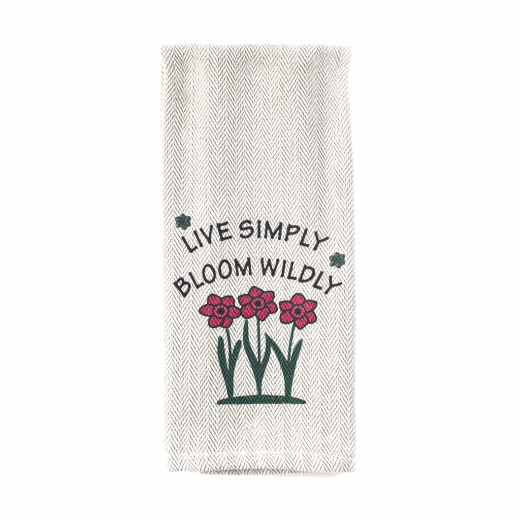 Tea Towel - Live Simply Bloom Wildly