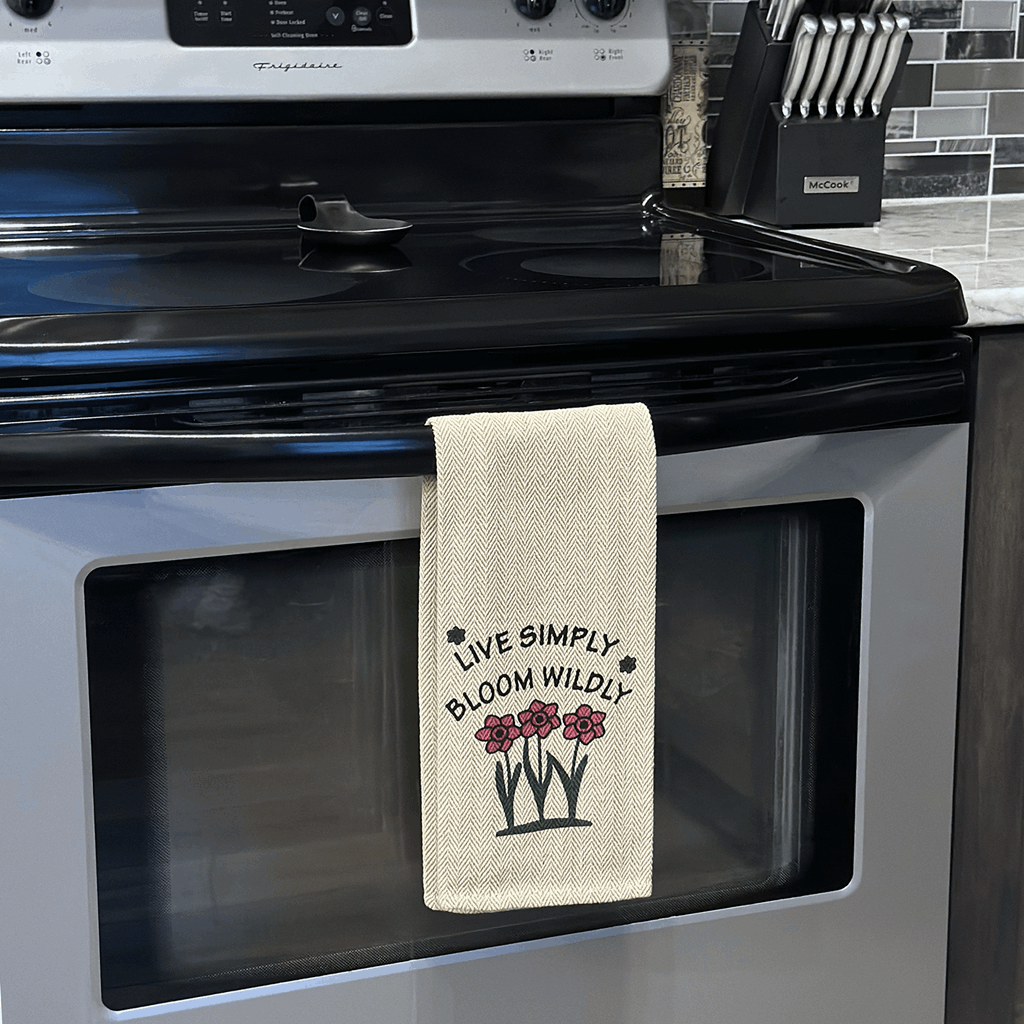Tea Towel - Live Simply Bloom Wildly - Image 2