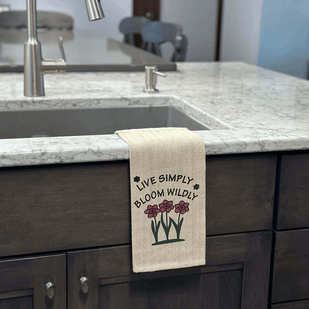 Tea Towel - Live Simply Bloom Wildly - Image 3