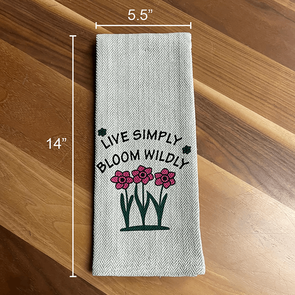 Tea Towel - Live Simply Bloom Wildly - Image 5