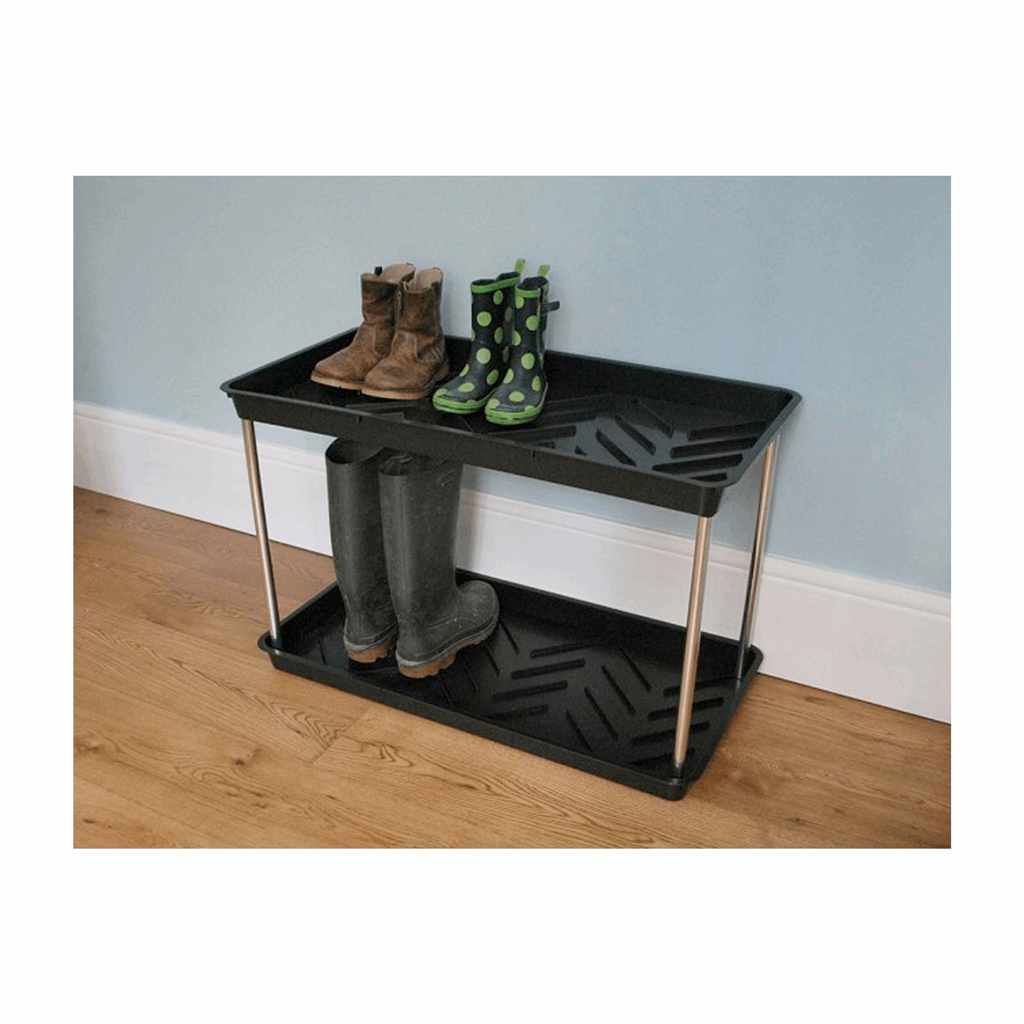Two Tier Black Boot Tray - Image 2