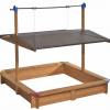 Wooden Children's Sandbox with Retractable Roof 4.66 ft. W x 4.66 ft. L x 4.33 ft. H - Image 4