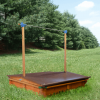 Wooden Children's Sandbox with Retractable Roof 4.66 ft. W x 4.66 ft. L x 4.33 ft. H - Image 6