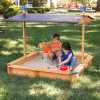 Wooden Children's Sandbox with Retractable Roof 4.66 ft. W x 4.66 ft. L x 4.33 ft. H - Image 7